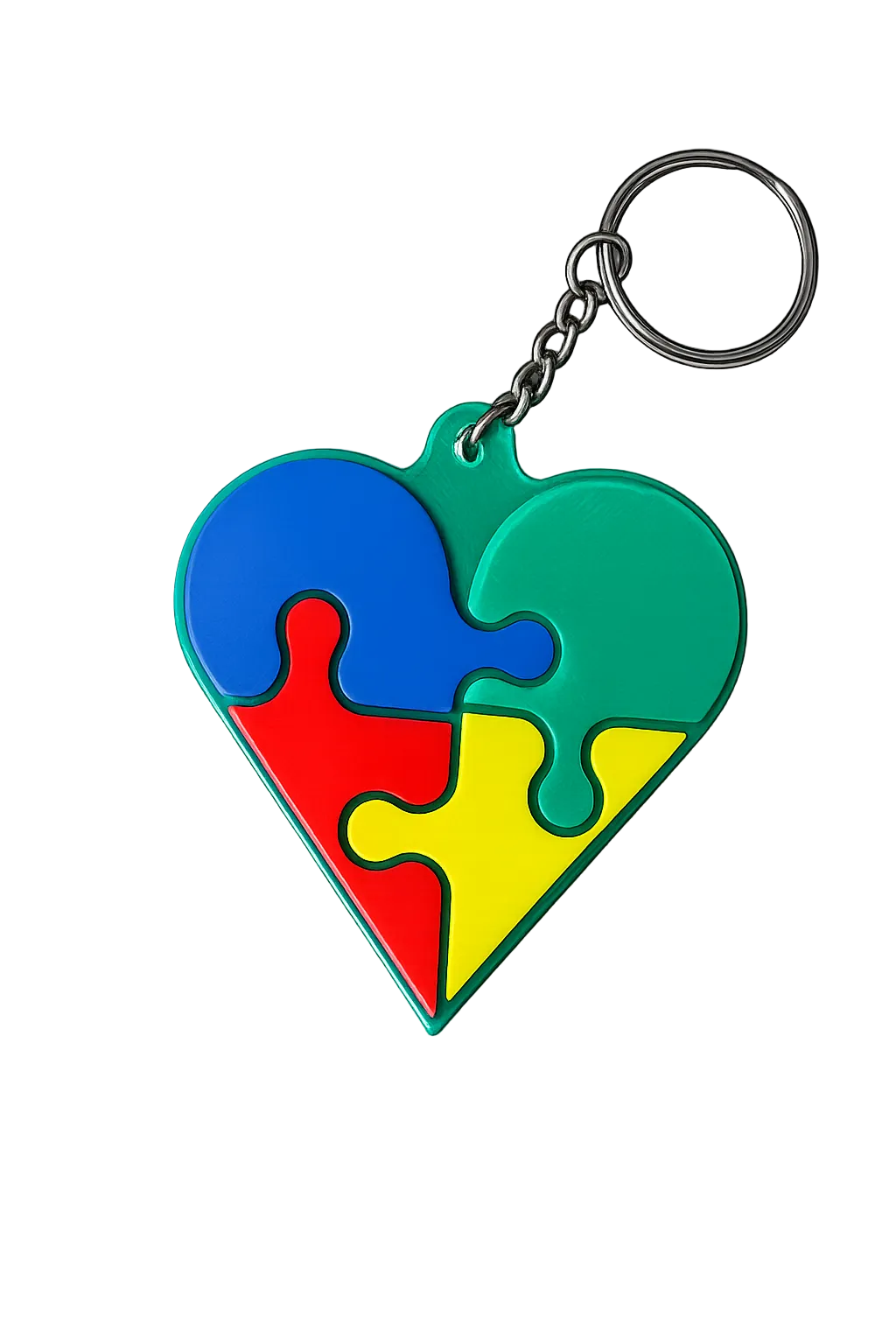 Autism Puzzle heart keychain