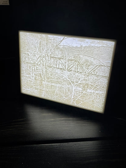 3d Printed Lithophane Box- Old Steel Bridge Smokey Mountains