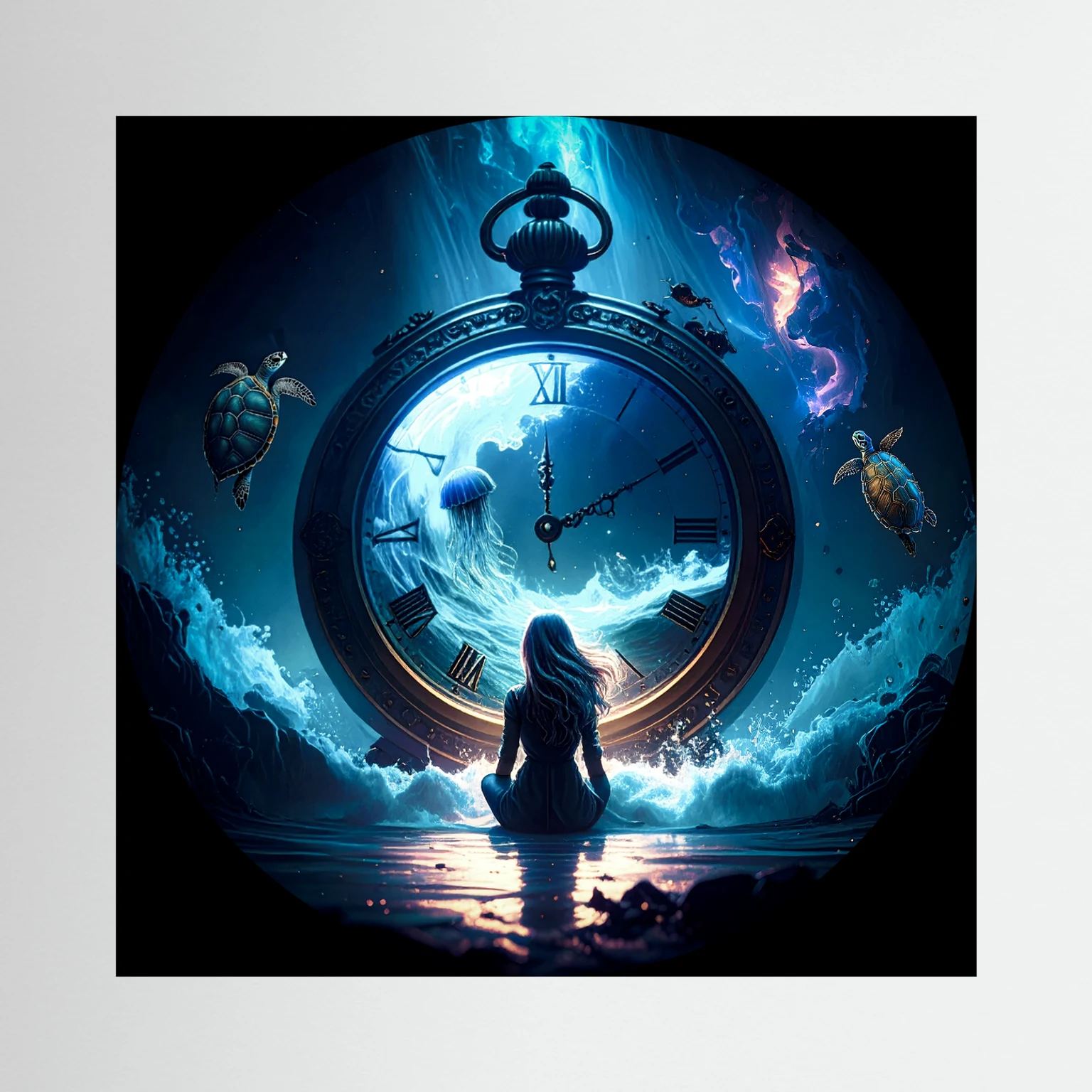 Time Clock Digital Art 